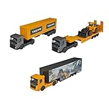 Majorette – Volvo LKW – Truck mit Auflieger und Radlader, LKW mit 2...