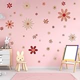 COMNICO 40 Stück Wandtattoo Blumen Gänseblümchen Wandaufkleber Boho-Stil...