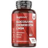 Glucosamin Chondroitin & MSM - 180 Kapseln - mit Vitamin C (trägt zur...