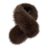iSpchen Pelz Schal Damen Winter Fuchspelz Kragen Pelzkragen Damen Kunstpelz...