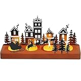 Gucass Kerzenhalter Adventskranz, Kerzentablett aus Metall mit Holzhaltern,...