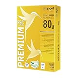 SIGEL LP500 Premium Kopierpapier Laserpapier A4, 80 g, 500 Blatt, weiß,...