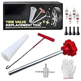 SI SEN Reifenventil Werkzeug Set, 13 Stück Ventilentferner & Reparatur...