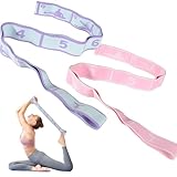 2 Stück Yoga Stretch Gurt mit 8 Schleifen, Yoga Stretching Band,...