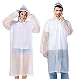 Newbyinn 2 Stück Regenponcho Damen Herren Kinder Wasserdicht, Regencape...