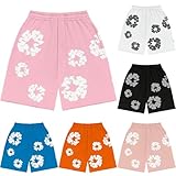 Shorts Herren Sommer Blume Unisex Y2K Hip Hop Strandshorts mit Taschen...