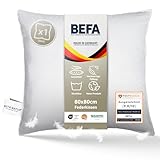 BEFA NATUR Made in Germany Federkissen 80x80 cm aus 100% Federn, Allergiker...