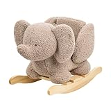 Nattou Schaukeltier aus weichem Teddy-Stoff, Schaukeltier Elefant, Inkl....