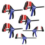 WORKPRO Einhandzwingen Set 6 Stück, 150mm Schraubzwinge Set Spannkraft...