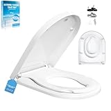 WC Sitz Mit Absenkautomatik mit Kindersit,Toilettendeckel D-Form...