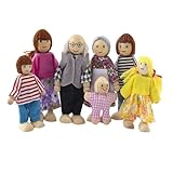 Fogukier Puppenfamilien-Set für Kinder, Holzpuppenhaus-Familienset |...