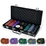 CCLIFE Pokerkoffer Pokerset Profi 300 500 PCS Pokerspiel inkl. Pokerdecks...