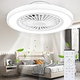 Ateroll Deckenventilator mit Beleuchtung und Fernbedienung Ø54CM, DC 25W,...