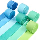 PartyWoo Krepppapier 6 Rollen 150 m, Kreppband Satz von Blau, Pastellblau,...