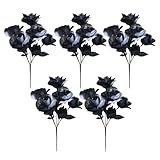 Schwarz-weiße Blumen – Gothic-Stil, realistischer Blumenstrauß mit...