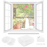 Fliegengitter Fenster ohne Bohren,150x150cm, Verdicktes Netz nicht leicht...