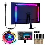 Herrselsam Neon LED Strip RGBIC LED Streifen 111cm für 27 Zoll PC-Monitor,...