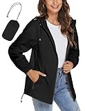 iWoo Regenjacke Damen Wasserdicht Atmungsaktiv Regenmantel Windbreaker...