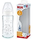 NUK First Choice+ Glasflasche | 0-6 Monate | Temperaturkontrolle |...