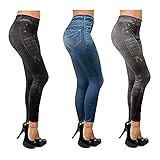 ShopINess Slim Jeggings, 3er-Pack (L/XL) (Enges Muster)