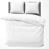 Visaggio Baumwolle Bettwäsche Uni 135x200 cm Bettbezug Garnitur Set...