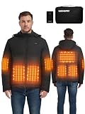 LUXHOMY Beheizbare Jacke mit 7.4V 16000mAh Akku, Beheizte Jacke für Herren...