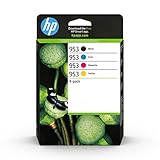 HP 953 (6ZC69AE) Original Druckerpatronen Multipack (1xBlau, 1xRot, 1xGelb,...