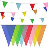 HEKU Wimpelkette bunt mit 20 Wimpeln I Wetterfest, 10 Meter lang I Große,...