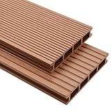 Massbinet WPC Hohlkammer Terrassendielen mit Zubehör 10 m² 2.2 m (Braun)