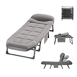 Tragbares Klappbett mit bequemer Matratze, robuster Metallrahmen für...