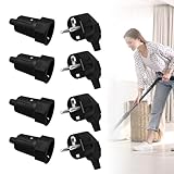 GOEDCH 8 Stück Stecker und Kupplun: 4 Schuko Stecker 250V (10A/16A) und 4...