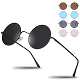 Netrox® Runde Sonnenbrille im Retro-Stil mit Metallrahmen + Etui und...