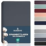 BARBONS Spannbettlaken 180x200cm - 100% Baumwolle Spannbetttuch Oeko-TEX...