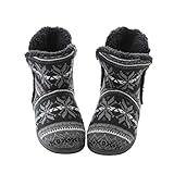 YJZQ Winter Hüttenstiefel Damen Herren Hüttenschuhe Plüsch gefüttert...