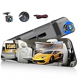 CAMECHO Spiegel Dashcam mit Rückfahrkamera 4.5'' Bildschirm Full HD 1080P,...