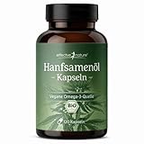 Bio Hanfsamenöl kaltgepresst in veganen Kapseln - 2880mg pro Tag -...