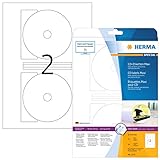 HERMA 5115 CD DVD Etiketten inkl. Zentrierhilfe blickdicht, 25 Blatt, Ø...