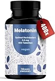 Melatonin Tabletten - 400 Stück mit 0,5mg bioaktives Melatonin pro...