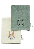 Sterntaler Waschlappen 2er Pack Bauernhof - Frottee Babywaschhandschuh aus...