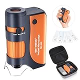 Taschenmikroskop 60-120-facher Zoom mit LED, Handmikroskope für Kinder,...