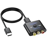 CAMWAY RCA auf HDMI Adapter, 16:9/4:3 Konvertierung 1080P Composite CVBS AV...