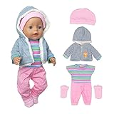 Puppenkleidung Puppenkleider Set mit Mantel Bluse Hosen Hut und Socken für...