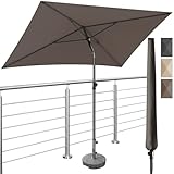 4smile Sonnenschirm Balkon 200x125 cm mit Schirmhülle, Taupe - UV50+...