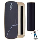 KM-Fit Balance Board | Balancebrett aus Holz | Indoor Skateboard...