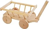 Miniatur Bollerwagen aus Holz 8x6cm natur Leiterwagen Handwagen Puppen...