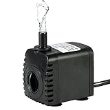 Decdeal Wasserpumpe, Tauchpumpe, 600 l/h, 8 W, sehr leise, mit 4...