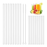 Kiemeu 16 Stücke Glasstrohhalme spülmaschinenfest, Φ7 mm dünne...