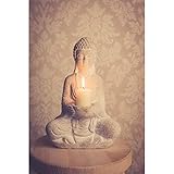 Stein Buddha Figur Deko Weiß 30cm Thai Skulptur Teelicht Betende Garten...