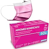 ARNOMED 50x Medizinische Mundschutzmaske Pink, CE Zertifizierte Op Maske,...
