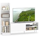 COSTWAY Wohnwand Fernsehtisch für TV bis zu 50 Zoll, TV Schrank mit...